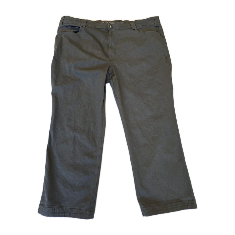 Duluth Trading Co Flex Fire Hose Pants Mens 48x30 Gray Relaxed Fit Work Canvas